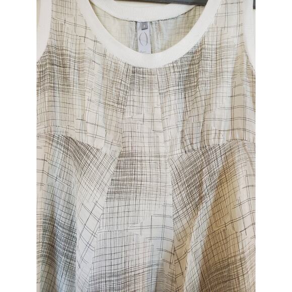 Deca de Vous a Nous Paris White Geometric Lines Lagenlook Midi Dress, Size Small - Picture 5 of 13